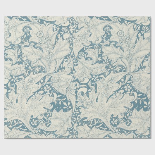 William Morris Wallflower Blue Damask Geschenkpapier (Flach)