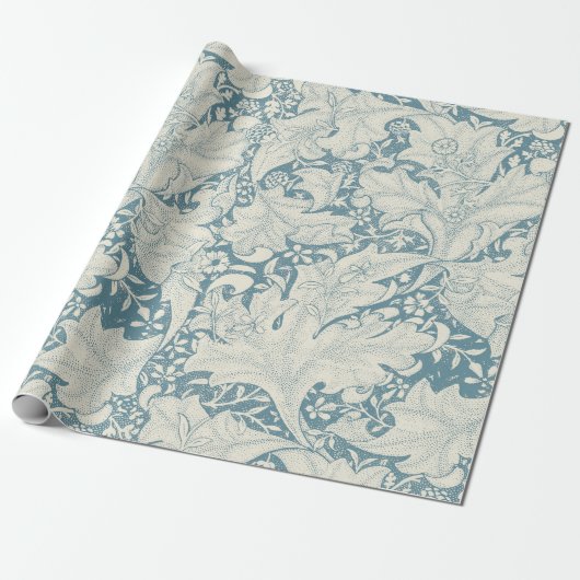 William Morris Wallflower Blue Damask Geschenkpapier (Ungerollt)