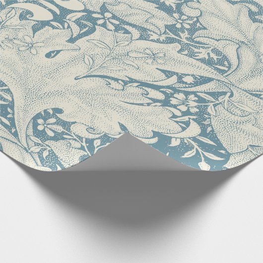 William Morris Wallflower Blue Damask Geschenkpapier (Ecke)