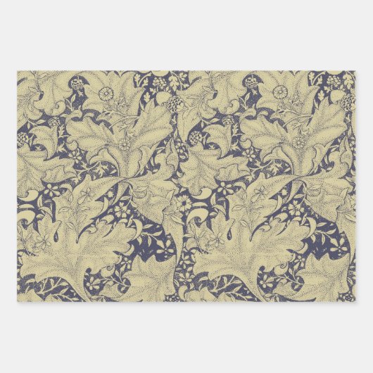 William Morris Wallflower Blue Damask Geschenkpapier Set (Vorderseite 2)