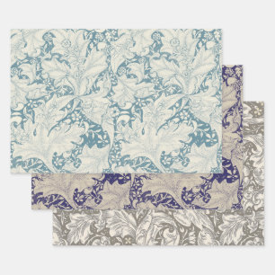 William Morris Wallflower Blue Damask Geschenkpapier Set