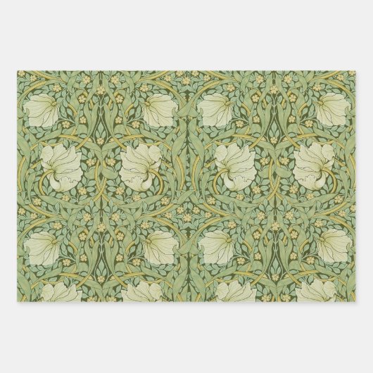 William Morris Wallflower Blue Damask Geschenkpapier Set (Vorderseite 2)
