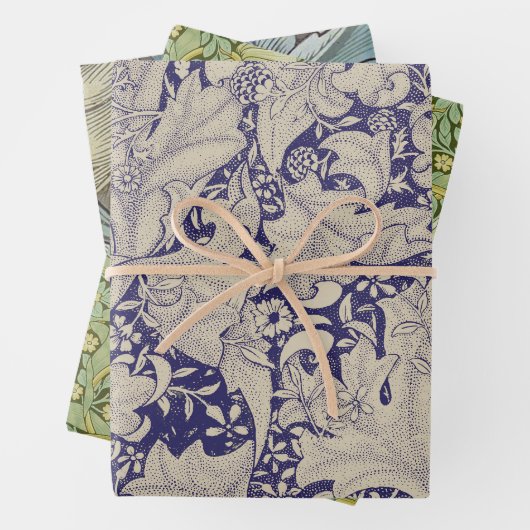 William Morris Wallflower Blue Damask Geschenkpapier Set (Beispiel)