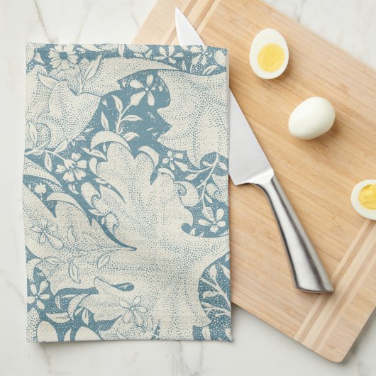 William Morris Wallflower Blue Damask Geschirrtuch (Viertel Falte)