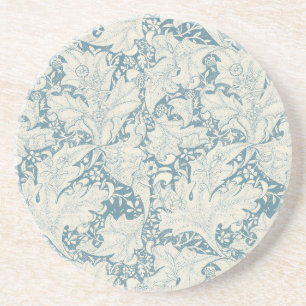 William Morris Wallflower Blue Damask Getränkeuntersetzer
