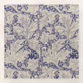William Morris Wallflower Blue Damask Glasuntersetzer (Vorderseite)