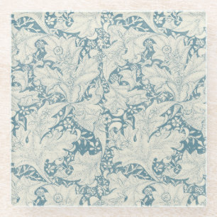 William Morris Wallflower Blue Damask Glasuntersetzer