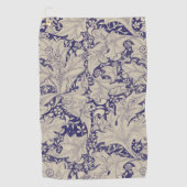 William Morris Wallflower Blue Damask Golfhandtuch (Vorderseite)