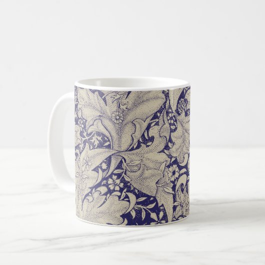 William Morris Wallflower Blue Damask Kaffeetasse (Vorderseite Links)