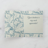 William Morris Wallflower Blue Damask Karte (Innenseite)