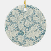William Morris Wallflower Blue Damask Keramik Ornament (Hinten)