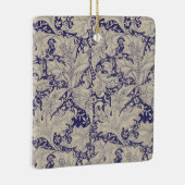 William Morris Wallflower Blue Damask Keramikornament (Rechts)
