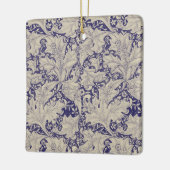 William Morris Wallflower Blue Damask Keramikornament (Links)
