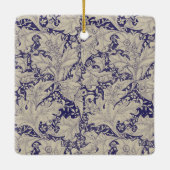 William Morris Wallflower Blue Damask Keramikornament (Rückseite)