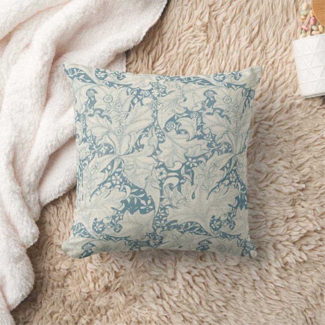 William Morris Wallflower Blue Damask Kissen (Decke)