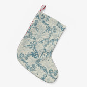 William Morris Wallflower Blue Damask Kleiner Weihnachtsstrumpf (Vorderansicht (hängend))