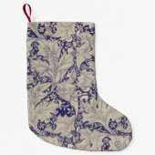 William Morris Wallflower Blue Damask Kleiner Weihnachtsstrumpf (Vorderseite)