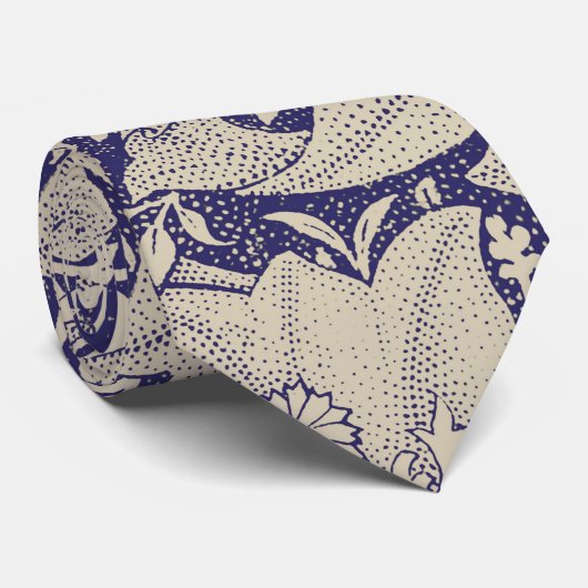 William Morris Wallflower Blue Damask Krawatte (Gerollt)
