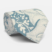 William Morris Wallflower Blue Damask Krawatte (Gerollt)