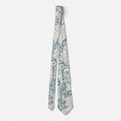William Morris Wallflower Blue Damask Krawatte (Rückseite)