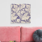 William Morris Wallflower Blue Damask Leinwanddruck (Insitu (Wohnzimmer))