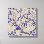William Morris Wallflower Blue Damask Leinwanddruck (Vorderseite)
