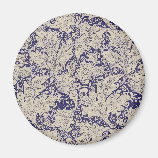 William Morris Wallflower Blue Damask Magnet (Vorne)