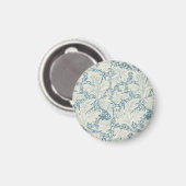 William Morris Wallflower Blue Damask Magnet (Vorderseite/Rückseite)