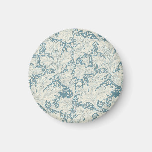 William Morris Wallflower Blue Damask Magnet