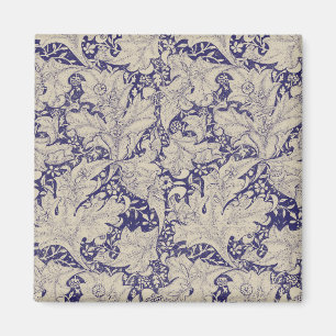 William Morris Wallflower Blue Damask Magnet
