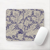 William Morris Wallflower Blue Damask Mousepad (Mit Mouse)