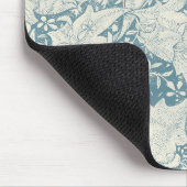William Morris Wallflower Blue Damask Mousepad (Ecke)