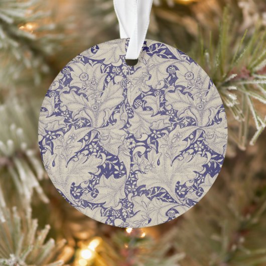 William Morris Wallflower Blue Damask Ornament (Baum)