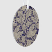 William Morris Wallflower Blue Damask Ornament (Vorderseite)