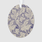 William Morris Wallflower Blue Damask Ornament (Vorderseite)