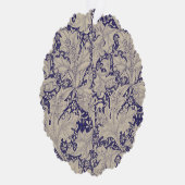 William Morris Wallflower Blue Damask Ornament Karte (Rechts)