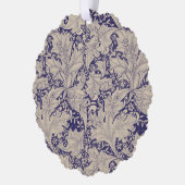 William Morris Wallflower Blue Damask Ornament Karte (Links)