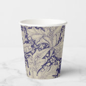 William Morris Wallflower Blue Damask Pappbecher (Rückseite)