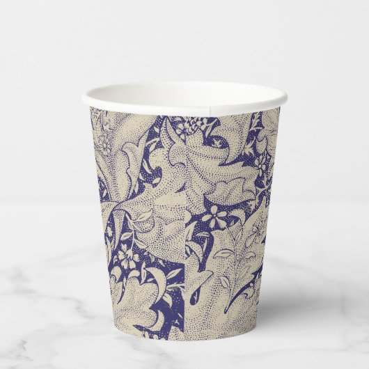 William Morris Wallflower Blue Damask Pappbecher (Rechts)