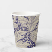 William Morris Wallflower Blue Damask Pappbecher (Vorderseite)