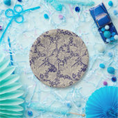 William Morris Wallflower Blue Damask Pappteller (Party)