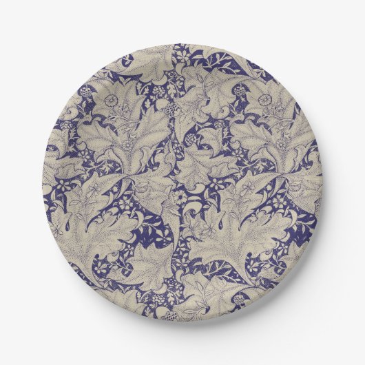 William Morris Wallflower Blue Damask Pappteller (Vorderseite)