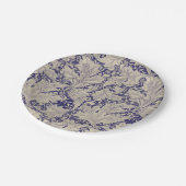 William Morris Wallflower Blue Damask Pappteller (Schrägansicht)