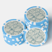 William Morris Wallflower Blue Damask Pokerchips (Stapel)