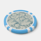 William Morris Wallflower Blue Damask Pokerchips (Einzeln)