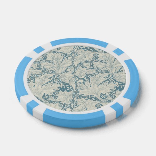 William Morris Wallflower Blue Damask Pokerchips (Einzeln)