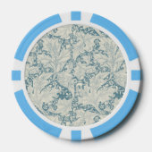 William Morris Wallflower Blue Damask Pokerchips (Vorderseite)