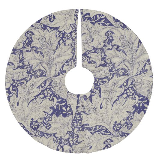 William Morris Wallflower Blue Damask Polyester Weihnachtsbaumdecke (Vorderseite)
