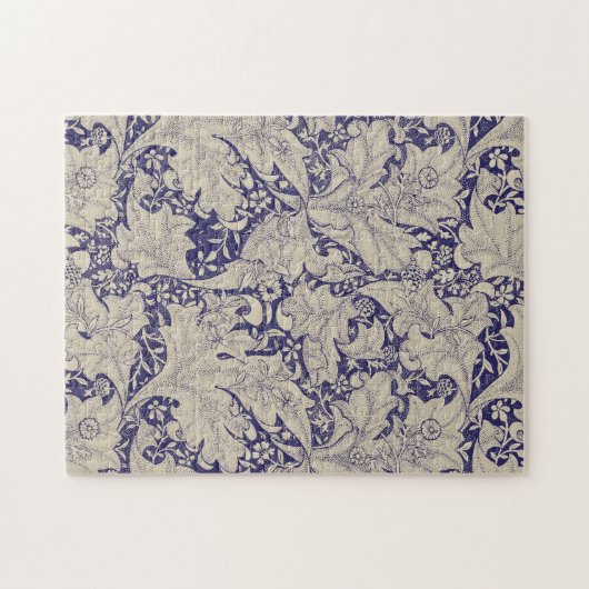 William Morris Wallflower Blue Damask Puzzle (Horizontal)