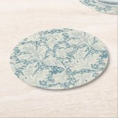 William Morris Wallflower Blue Damask Runder Pappuntersetzer (Angewinkelt)